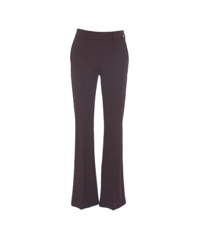 Cambio Flared Trousers With Stitched Pleats In Purple