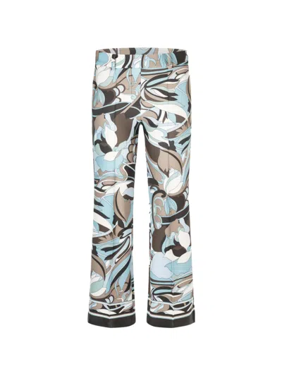 Cambio Floral-print Trousers In Blue