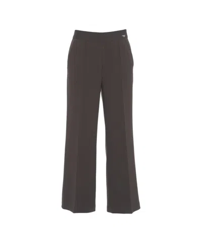 Cambio Fluid Wide-leg Trousers With Elegant Pleats In Brown