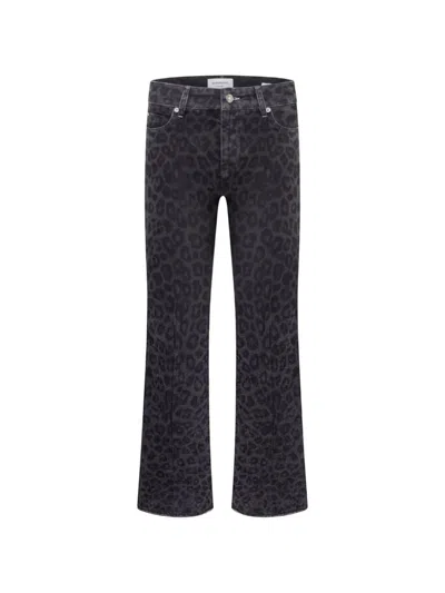 Cambio Francesca Leopard-print Jeans In Black
