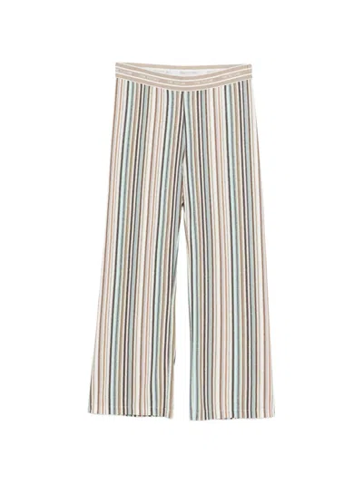 Cambio Francis Striped Ribbed Trousers In Multi