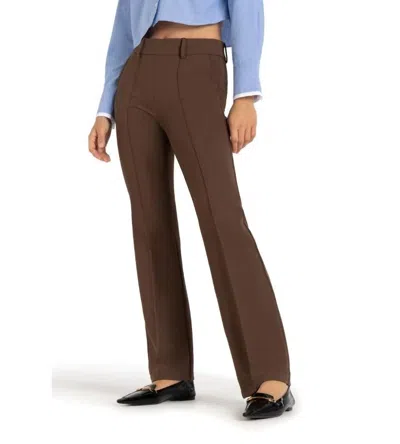 Cambio Francoise Pull On Flare Pants In Taupe Choco In Multi