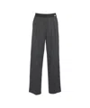 Cambio Glencheck Wide-leg Trousers With Classic Pleats In Gray