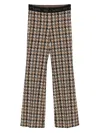 Cambio Houndstooth-pattern Flared Trousers In Neutral