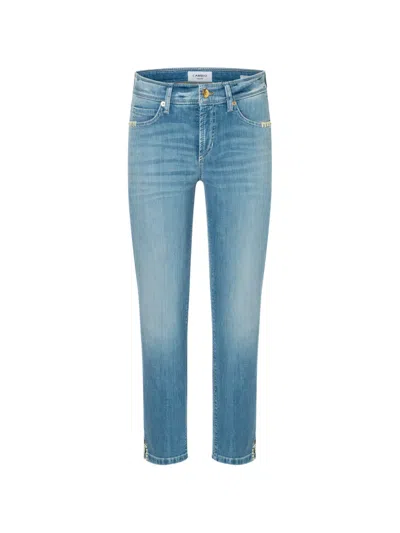 Cambio Piper Embroidered Jeans In Blue