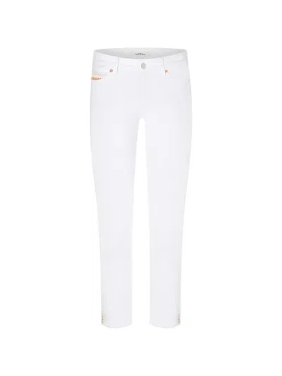 Cambio Piper Short Embellished Jeans In White