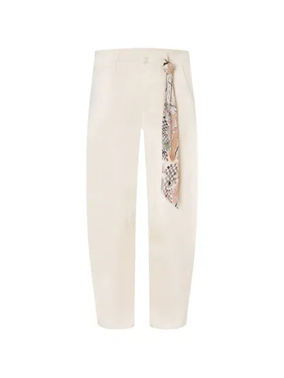 Cambio Scarf-detailed Trousers In Neutral