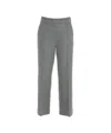 Cambio Straight-cut Medium Grey Wool Trousers With Tailored Fit In Gray