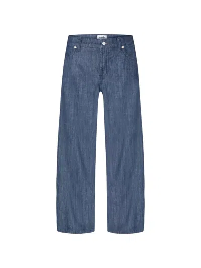 Cambio Wide Denim Trousers In Blue