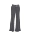 Cambio Wide-leg Corduroy Trousers With Adjustable Waistband In Gray