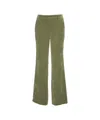 Cambio Wide-leg Corduroy Trousers With Subtle Ribbed Texture In Green