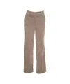 Cambio Wide Leg Trousers In Soft Corduroy With Hidden Zip Closure In Brown