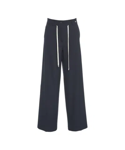 Cambio Wide Leg Trousers With Drawstring Waist And Minimalist Design In Black