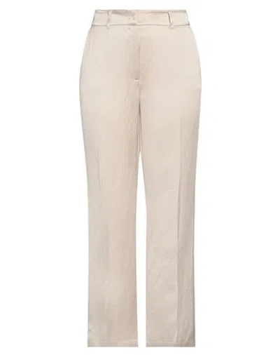 CAMBIO CAMBIO WOMAN PANTS BEIGE SIZE 12 VISCOSE, LINEN, COTTON