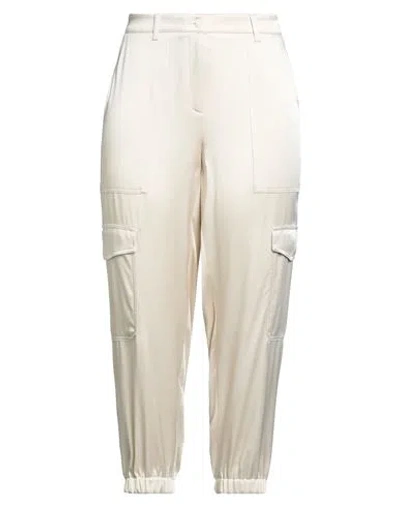 Cambio Woman Pants Beige Size 14 Acetate, Viscose In White