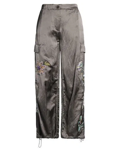 Cambio Woman Pants Charcoal Size 6 Viscose, Linen, Cotton In Gray