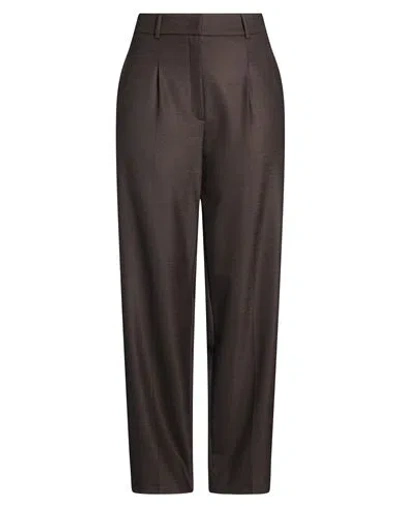 Cambio Woman Pants Dark Brown Size 10 Polyester, Virgin Wool, Elastane