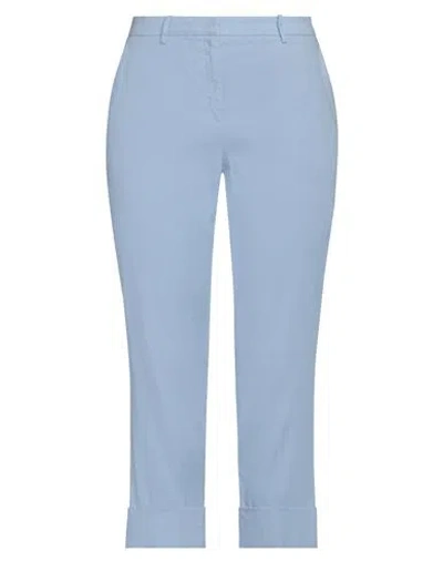 Cambio Woman Pants Light Blue Size 12 Linen, Cotton, Elastane In Blue