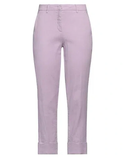 Cambio Woman Pants Mauve Size 10 Linen, Cotton, Elastane In Purple