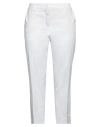 Cambio Woman Pants Off White Size 12 Cotton, Elastane