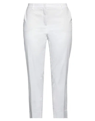 Cambio Woman Pants Off White Size 12 Cotton, Elastane
