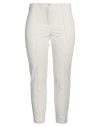 Cambio Woman Pants Off White Size 12 Cotton, Elastane In Off White