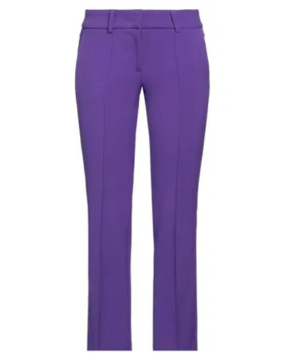 Cambio Woman Pants Purple Size 2 Polyester, Viscose, Cotton, Elastane