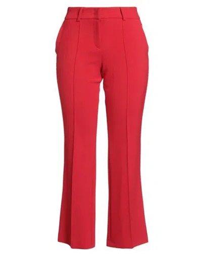 Cambio Woman Pants Red Size 12 Polyester, Viscose, Cotton, Elastane