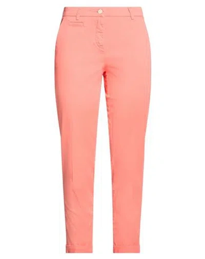 Cambio Woman Pants Salmon Pink Size 4 Cotton, Elastane