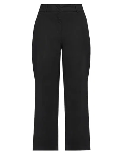 Cambio Woman Pants Steel Grey Size 14 Linen, Cotton, Elastane In Black