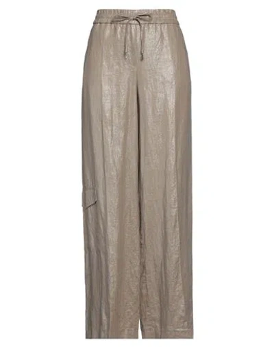 Cambio Woman Pants Taupe Size 12 Linen In Grey