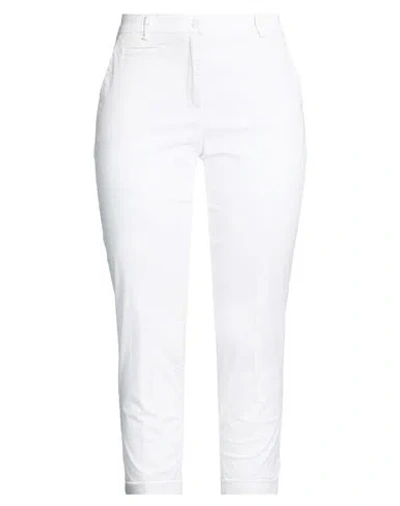 Cambio Woman Pants White Size 12 Cotton, Elastane