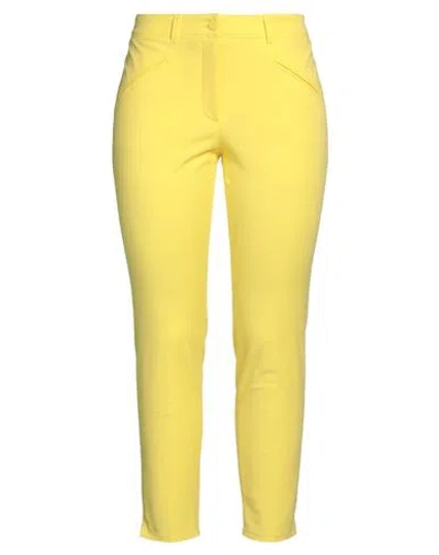 Cambio Woman Pants Yellow Size 12 Cotton, Elastane