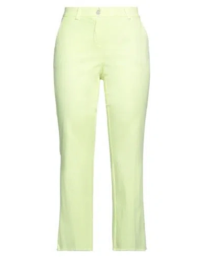 Cambio Woman Pants Yellow Size 12 Cotton, Elastane