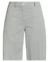 Cambio Woman Shorts & Bermuda Shorts Light Grey Size 4 Cotton, Elastane In Gray