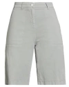 Cambio Woman Shorts & Bermuda Shorts Light Grey Size 4 Cotton, Elastane In Gray