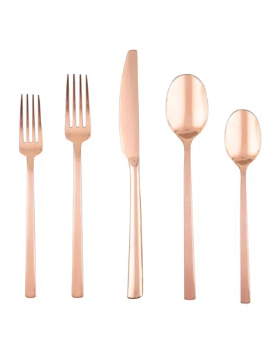 Cambridge Beacon Copper Mirror 20-piece Flatware Set, Service For 4 In Pink