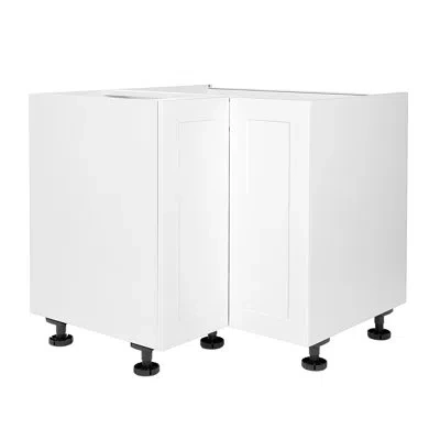 Cambridge Everest Quick Assemble Modern Style, Shaker White 36 In. Lazy Susan Base Kitchen Cabinet In Matte;shaker Blanc;shaker White