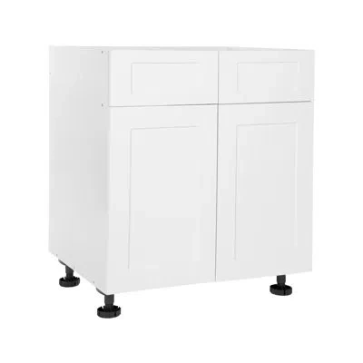 Cambridge Everest Quick Assemble Modern Style, Shaker White Base Kitchen Cabinet,1 Drawer In Matte;shaker Blanc;shaker White