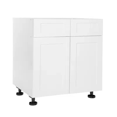 Cambridge Everest Quick Assemble Modern Style With Soft Close, Shaker 30 In Base Kitchen Cabinet In Matte;shaker Blanc;shaker White