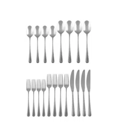 Cambridge Keene Hammered Mirror 20-piece Flatware Set, Service For 4 In Silver-tone