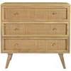 Cambridge Parkview Mango Wood 3-drw Chest, Rattan Front Drawers,33.5"wx18"dx31.5"h