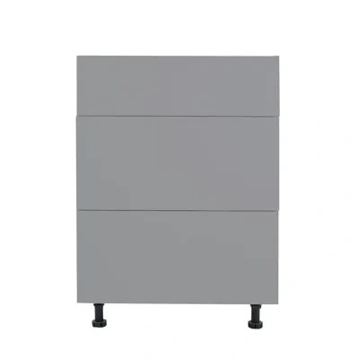 Cambridge Radiance Ready To Assemble Matte Gray Base Kitchen Cabinet, 3 Drawer
