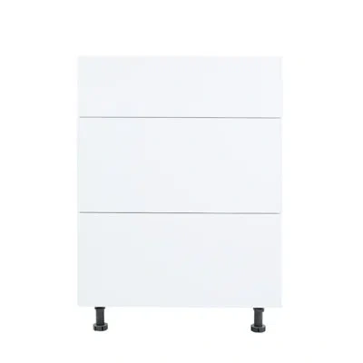 Cambridge Radiance Ready To Assemble Slab Drawer Base Kitchen Cabinet In White Gloss In Gloss;white Gloss;blanc Brillant