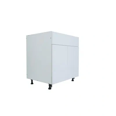 Cambridge Radiance Ready To Assemble Slab Sink Base Kitchen Cabinet In White Gloss In Gloss;blanc Brillant;white Gloss