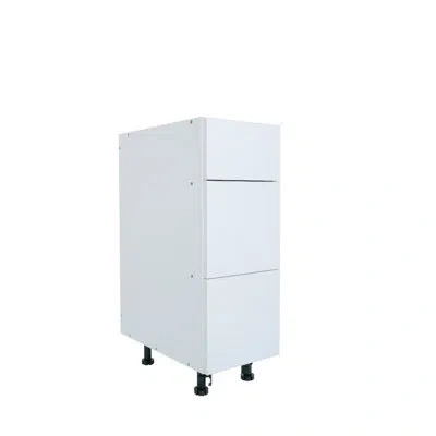 Cambridge Radiance Ready To Assemble White Gloss Vanity Base Kitchen Cabinet, 3 Drawer
