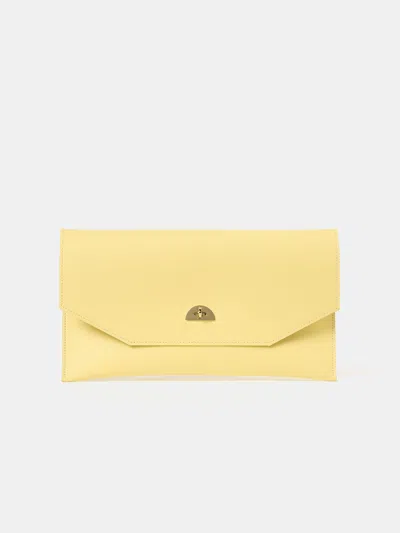 Cambridge Satchel The Oversized Twist Lock Pouch In Yellow