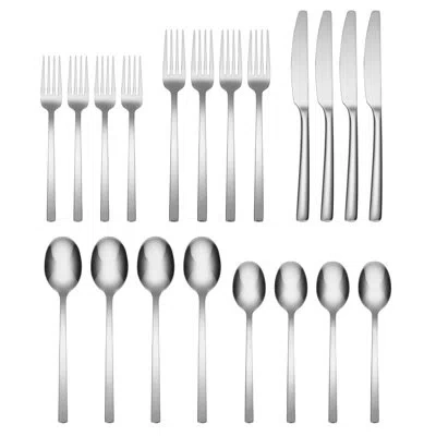 Cambridge Silversmiths Cambridge Beacon Satin 20-piece Flatware Set In Silver