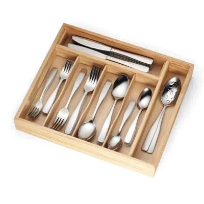 Cambridge Silversmiths Cambridge Madison 62-piece Flatware Set With Wood Tray