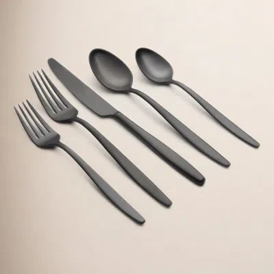 Cambridge Silversmiths Cambridge Nylah 20-piece Flatware Set In Black